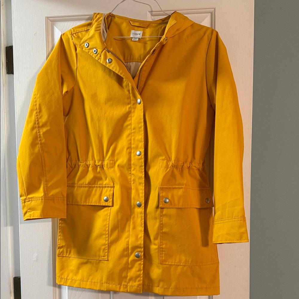 J. Crew Yellow Utility Jacket with Hood